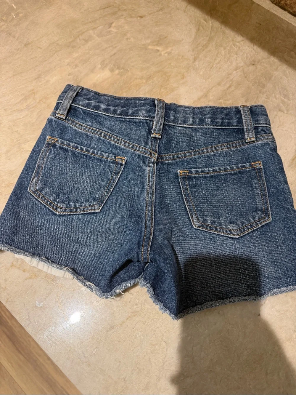 Old Navy Girls' Blue Denim Shorts with White Lace Trim